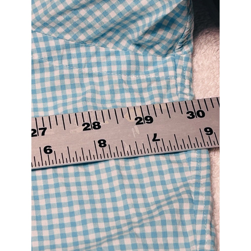 Ralph Lauren Shirt Mens 2XLT Teal Blue Check Long Sleeve Button Down Pink Pony - Picture 7 of 9